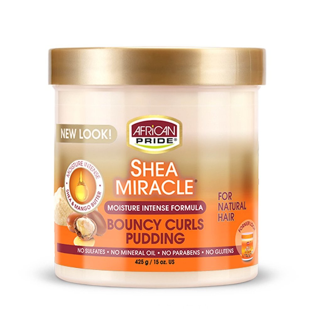 African Pride Shea Butter Miracle Bouncy Curls Pudding 15 Ounce Jar (4.1)